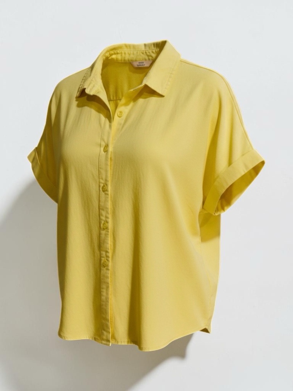 Como Vintage Yellow Short-Sleeve Button-Down Shirt